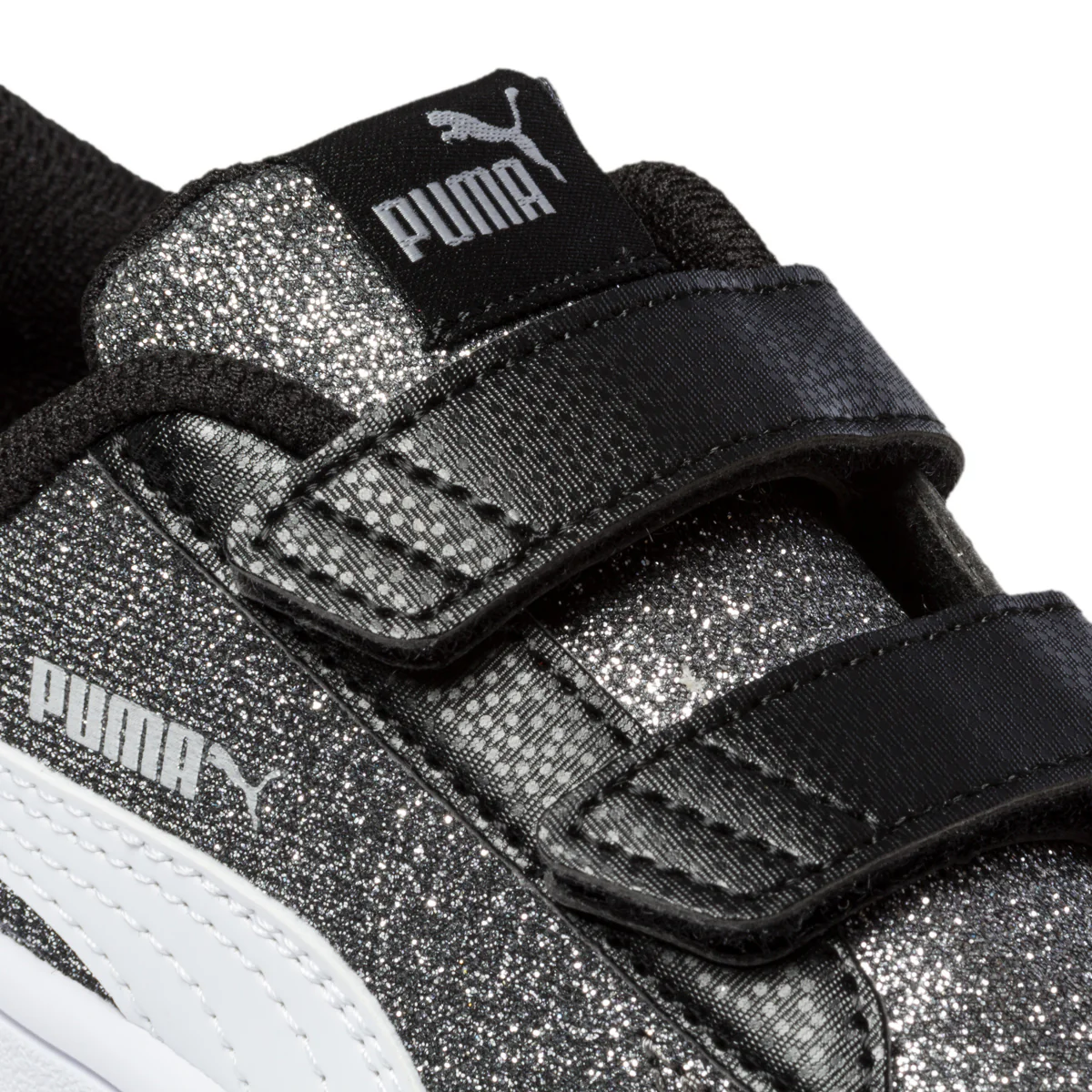 Sneakers argento effetto glitterato con striscia laterale Puma Smash V2 Glitz Glam V Inf - Image 6