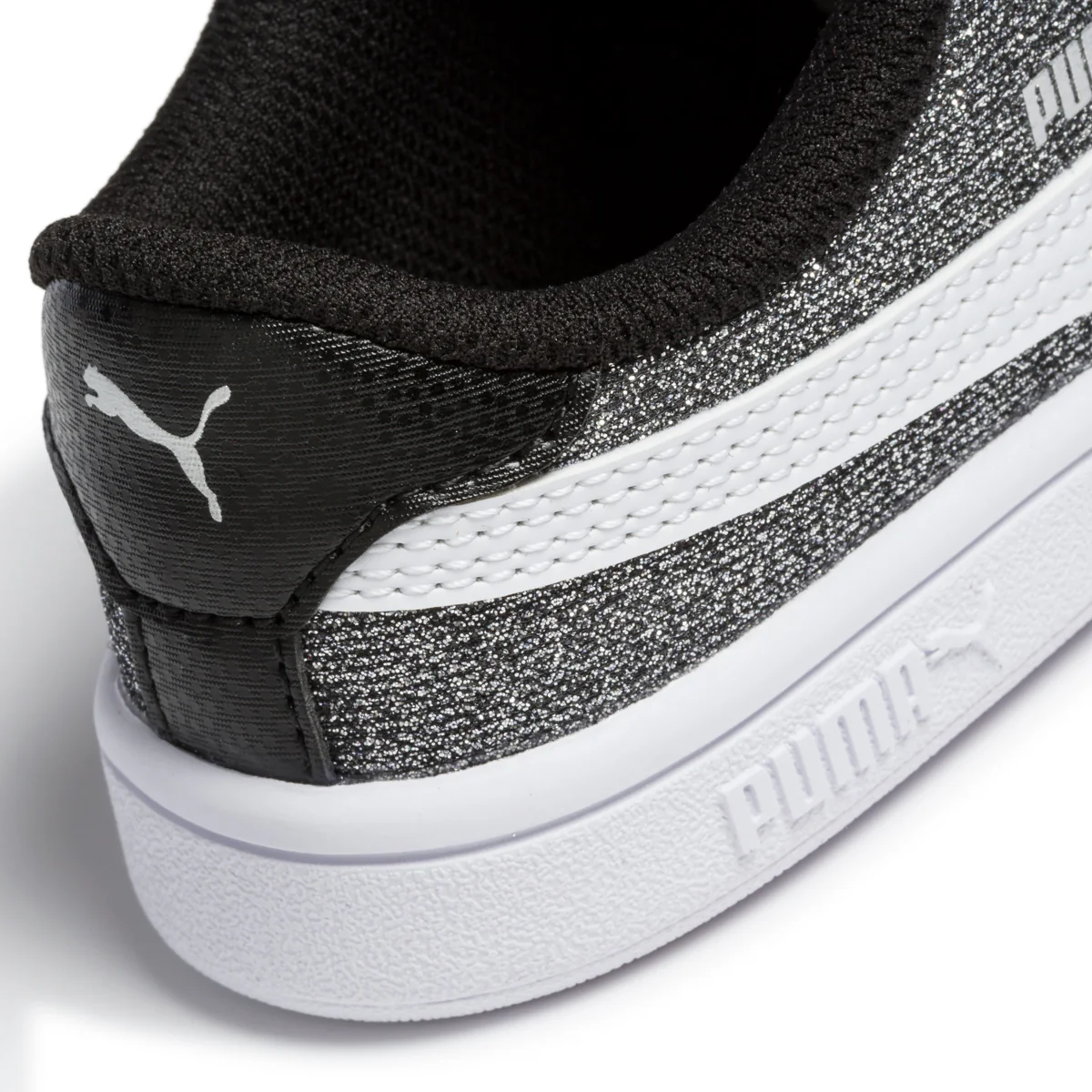 Sneakers argento effetto glitterato con striscia laterale Puma Smash V2 Glitz Glam V Inf - Image 7