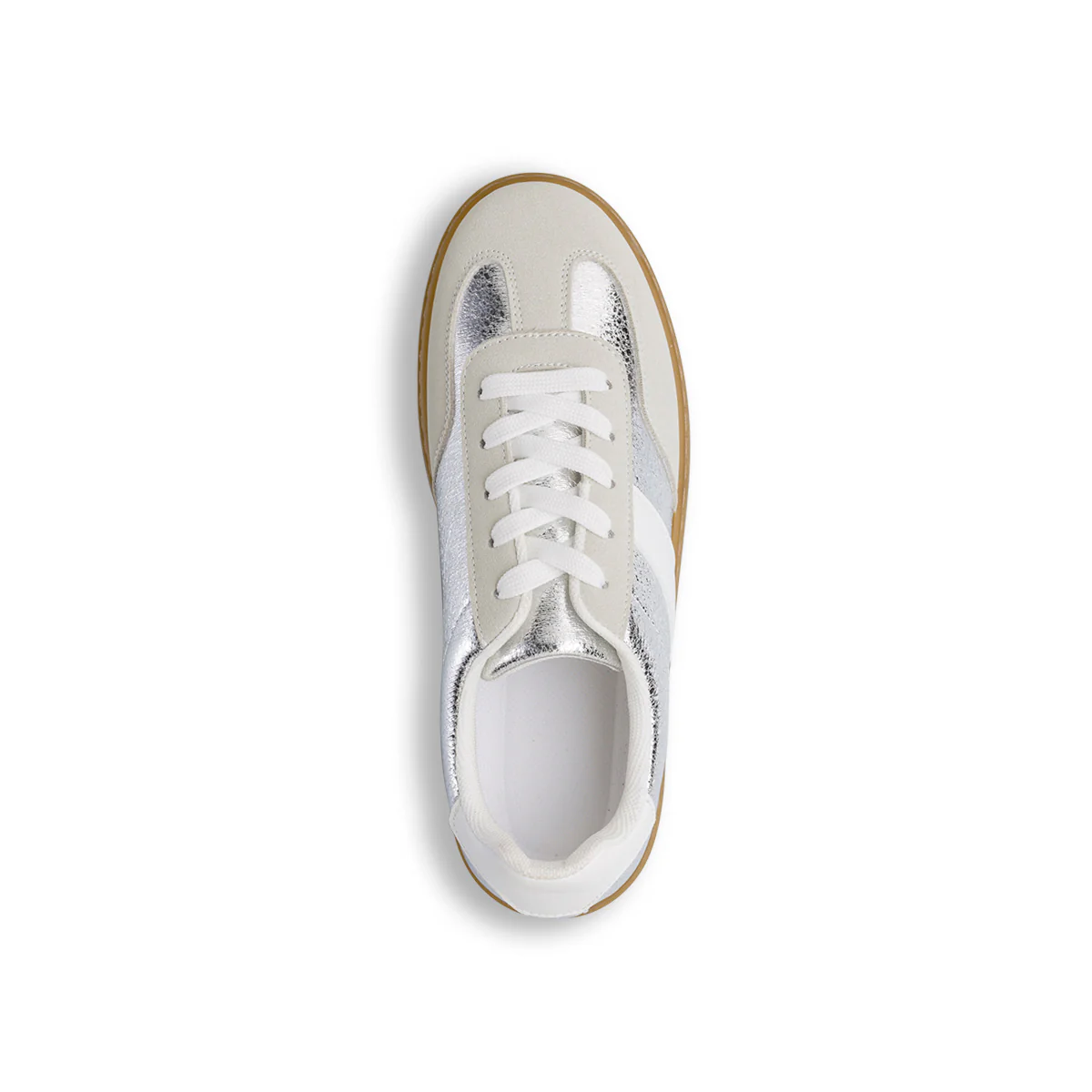 Sneakers argento lucido da Donna con dettaglio laterale bianco Lora Ferres - Image 5