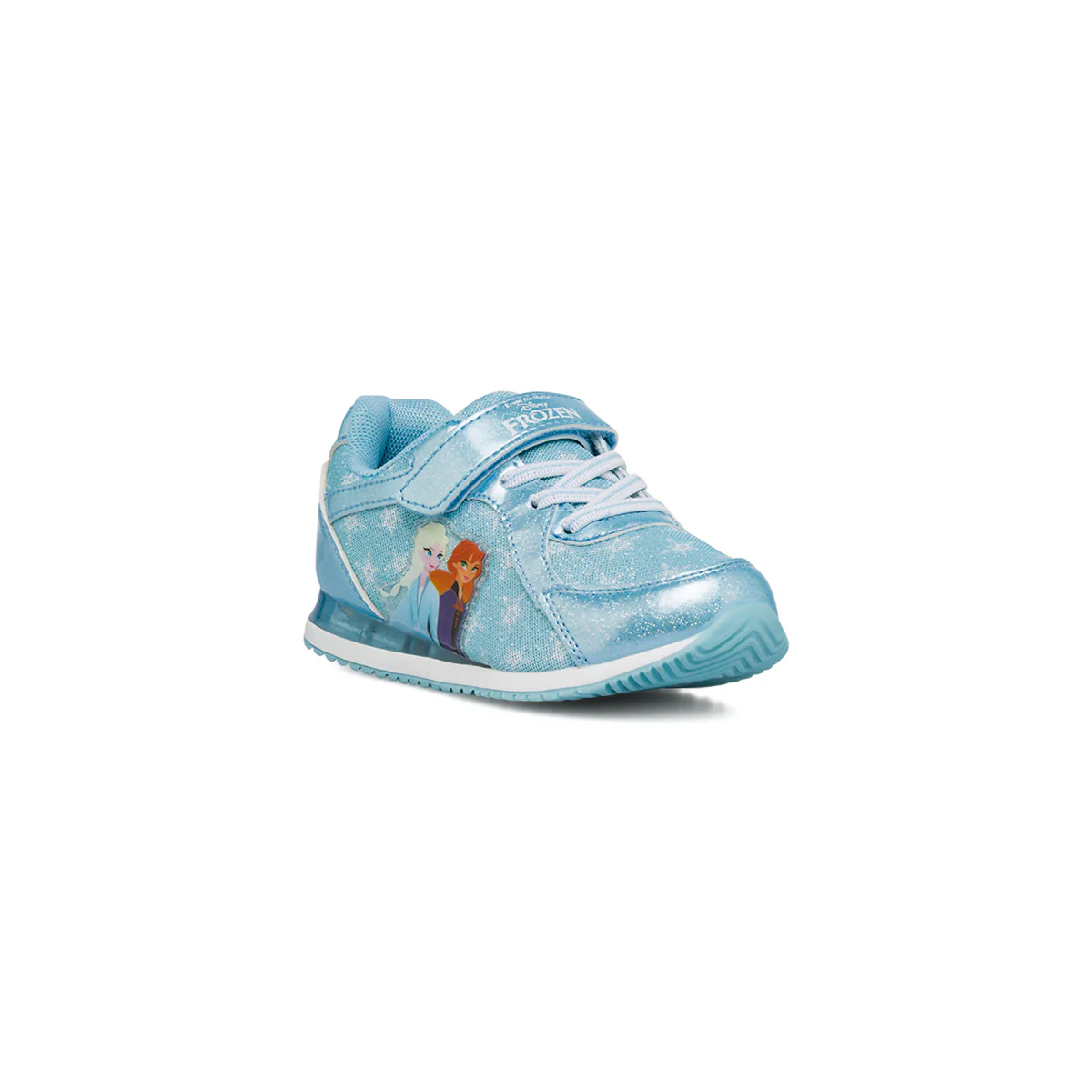 Sneakers Azzurre da Bambina con Luci nella Suola e stampa Frozen - Image 2