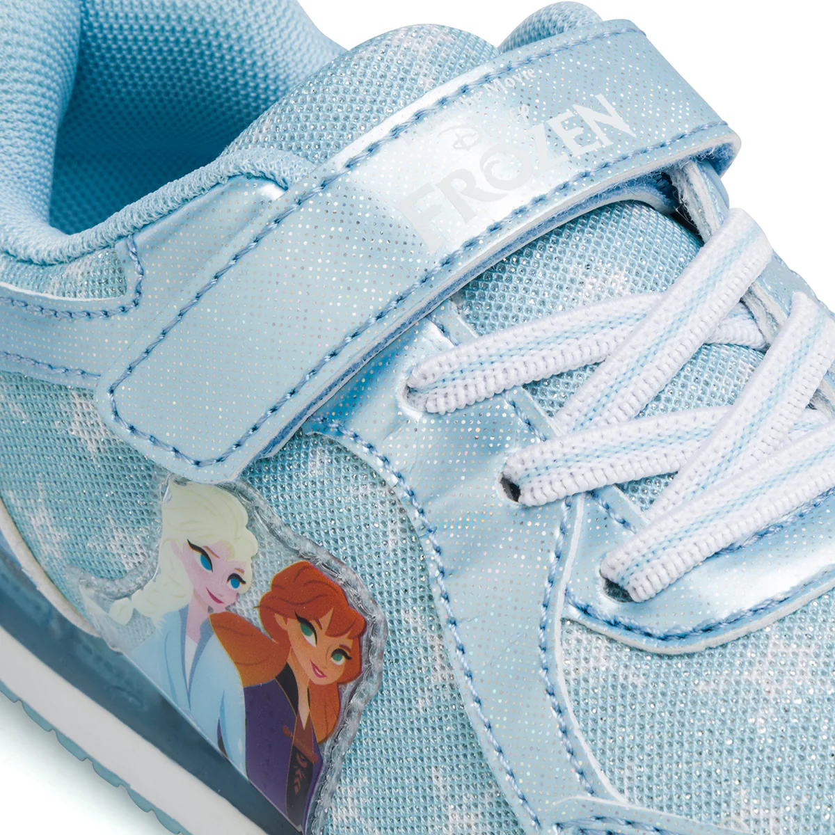 Sneakers Azzurre da Bambina con Luci nella Suola e stampa Frozen - Image 5
