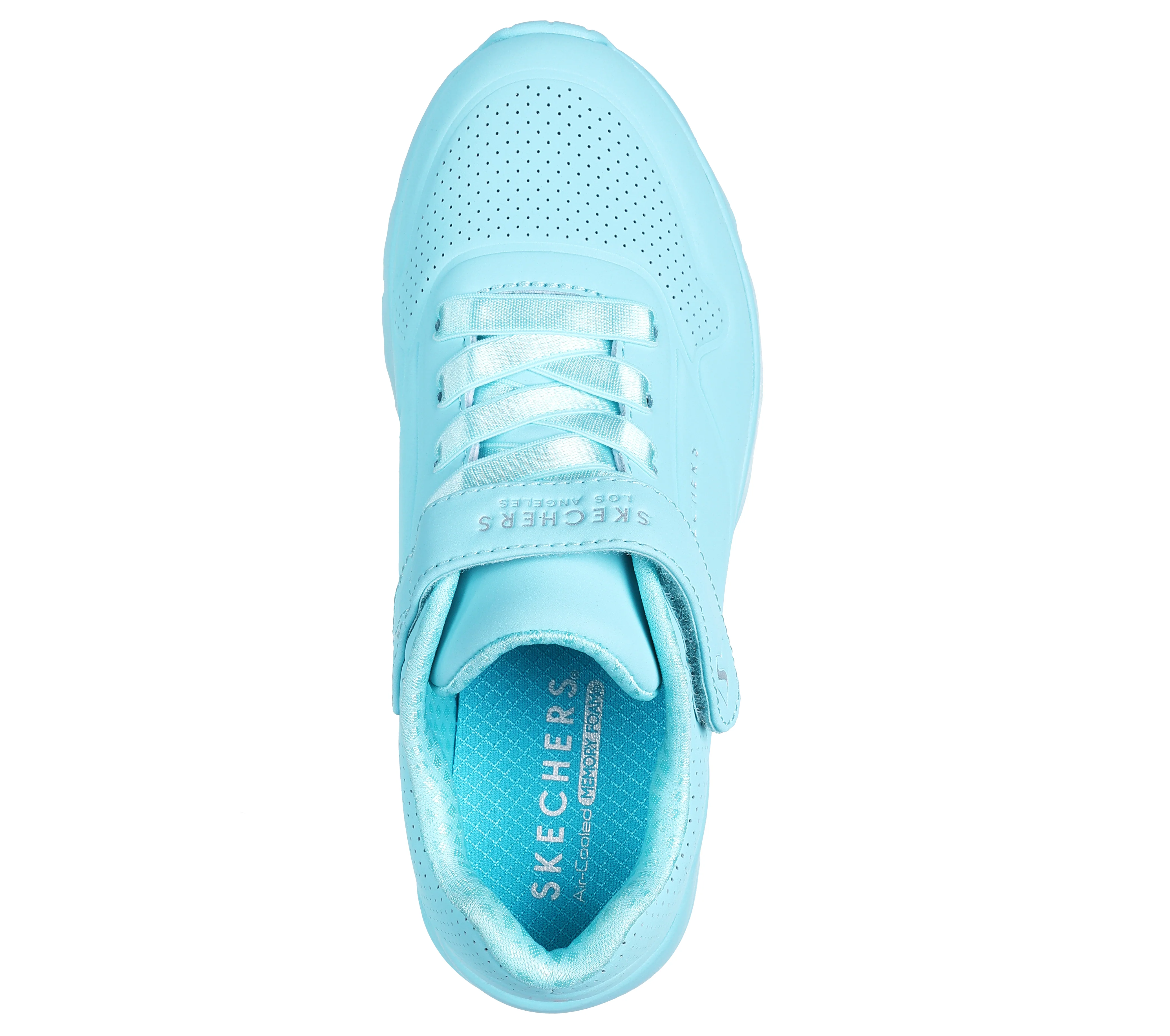 Sneakers azzurre da bambina con soletta Memory Foam Skechers Uno Lite - Image 3
