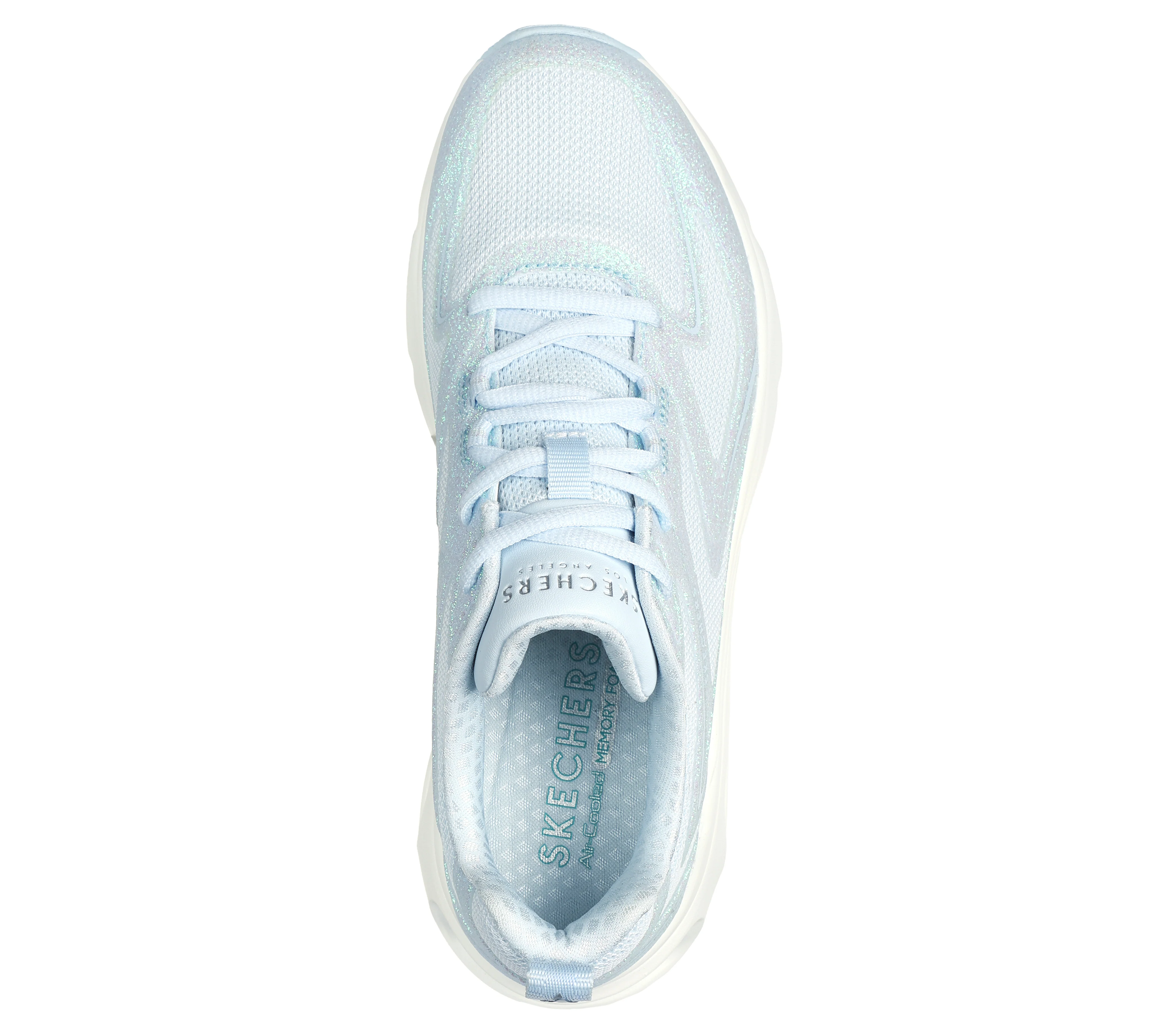 Sneakers azzurre da donna con suola ad aria e glitter Skechers Tres-Air Uno - Glit-Airy - Image 3