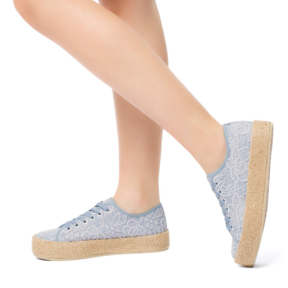 Sneakers azzurre da donna con suola in corda Lora Ferres - Image 3