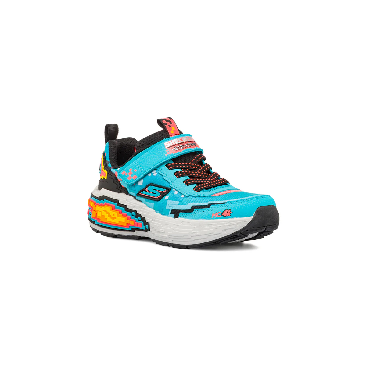 Sneakers Azzurre da ragazzo con dettagli arancione fluo Skechers Mega Craft - Image 2