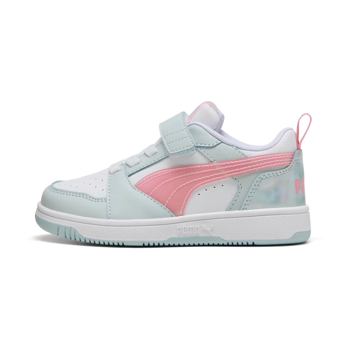 Sneakers azzurre e rosa da Bambina con strappo Puma Rebound V6 - Image 2