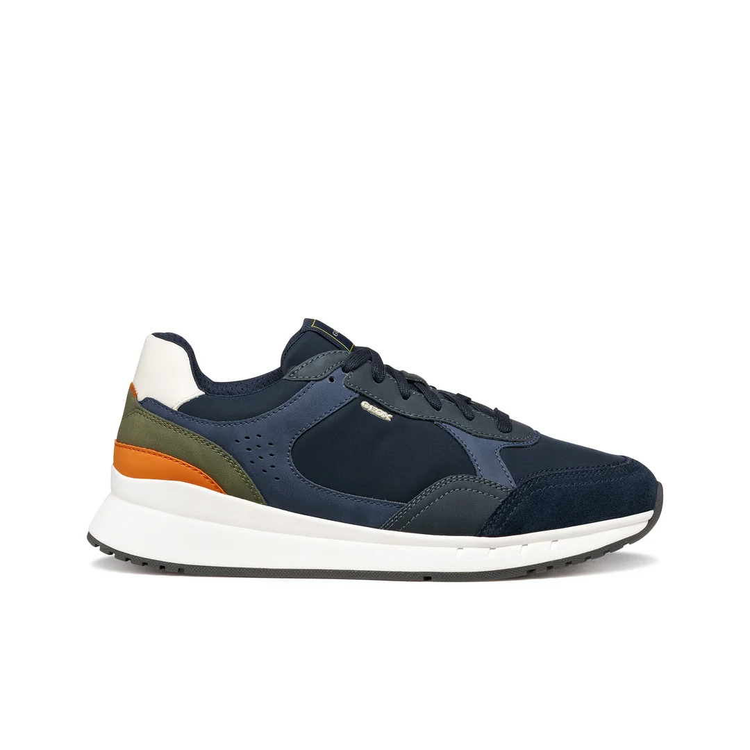 Sneakers azzurre Uomo con suola traspirante effetto scamosciato Geox - Image 3