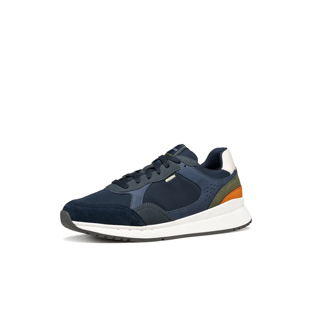 Sneakers azzurre Uomo con suola traspirante effetto scamosciato Geox - Image 6