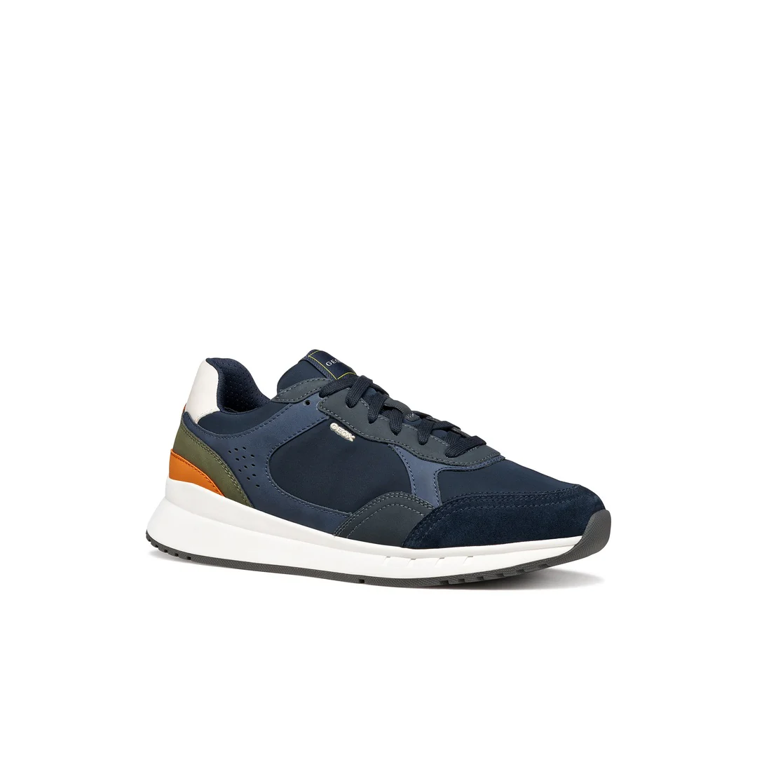 Sneakers azzurre Uomo con suola traspirante effetto scamosciato Geox - Image 7