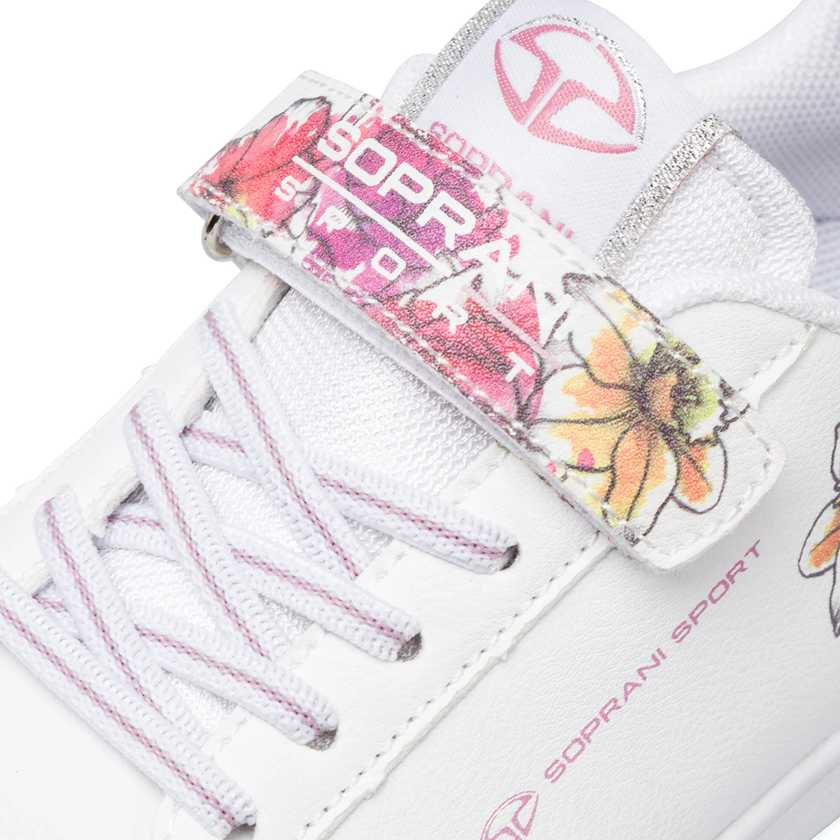 Sneakers bambina bianche con dettagli fiori Soprani Sport - Image 5