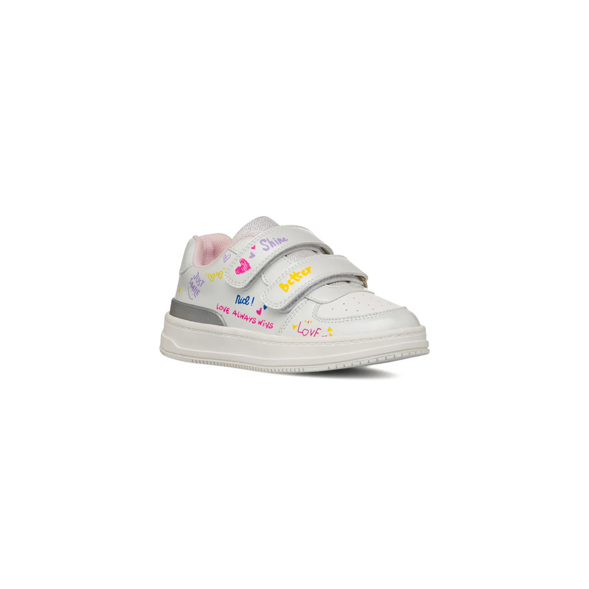 Sneakers Bambina bianche con scritte colorate Le Scarpe di Alice - Image 2