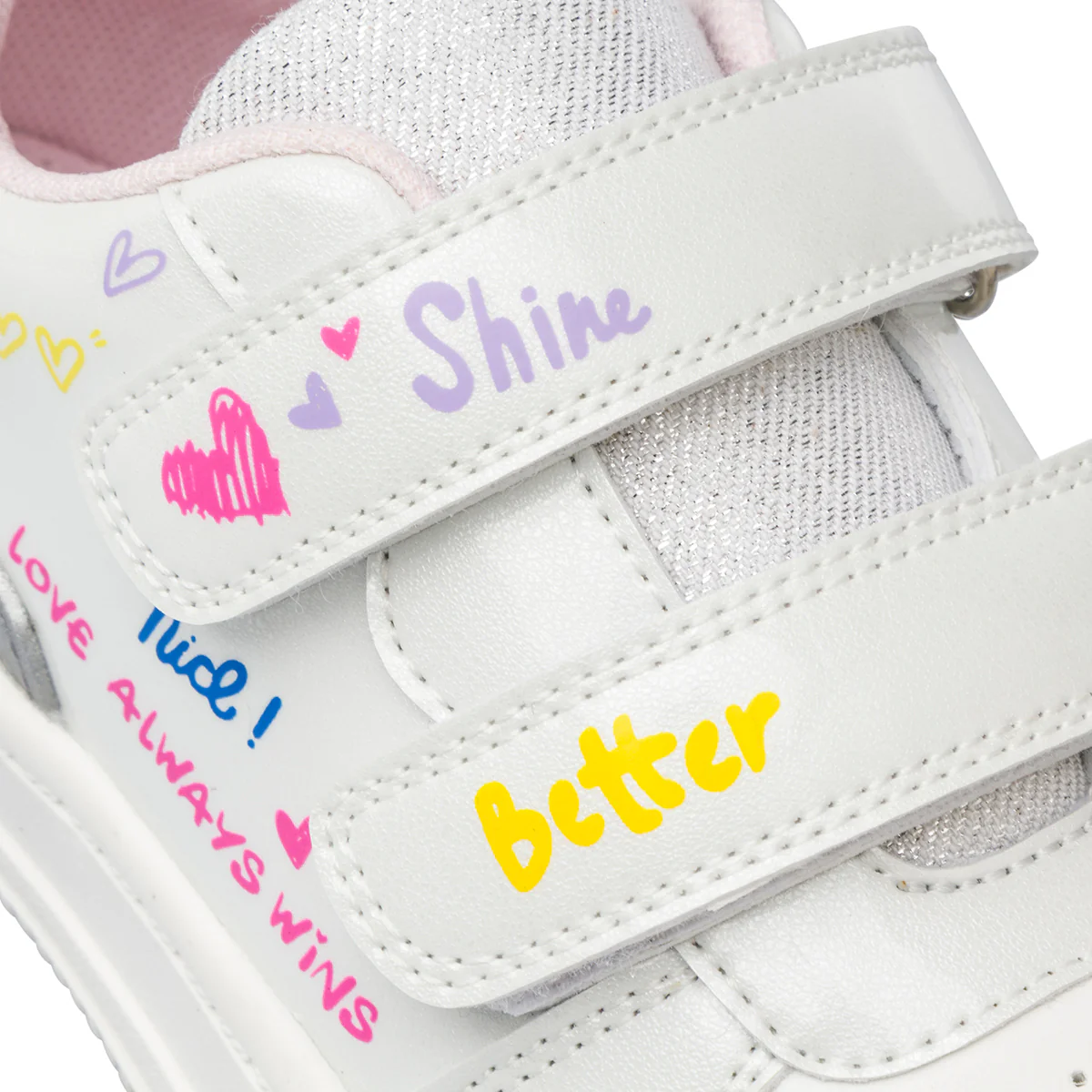 Sneakers Bambina bianche con scritte colorate Le Scarpe di Alice - Image 3