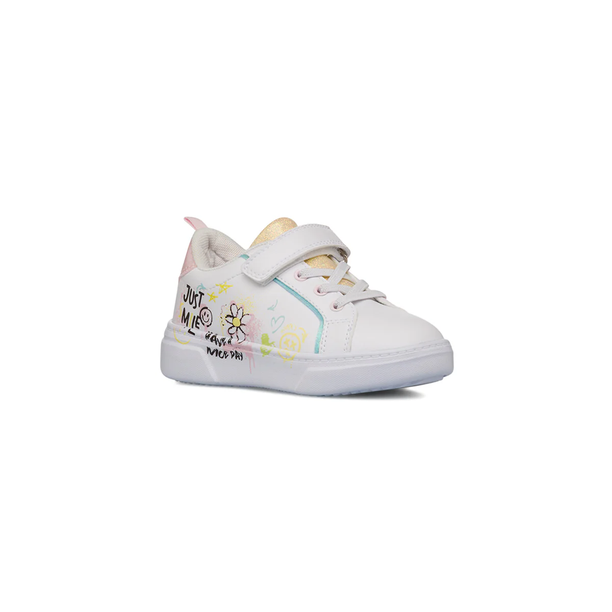 Sneakers Ragazza bianche con stampa colorata Dieci Baci
