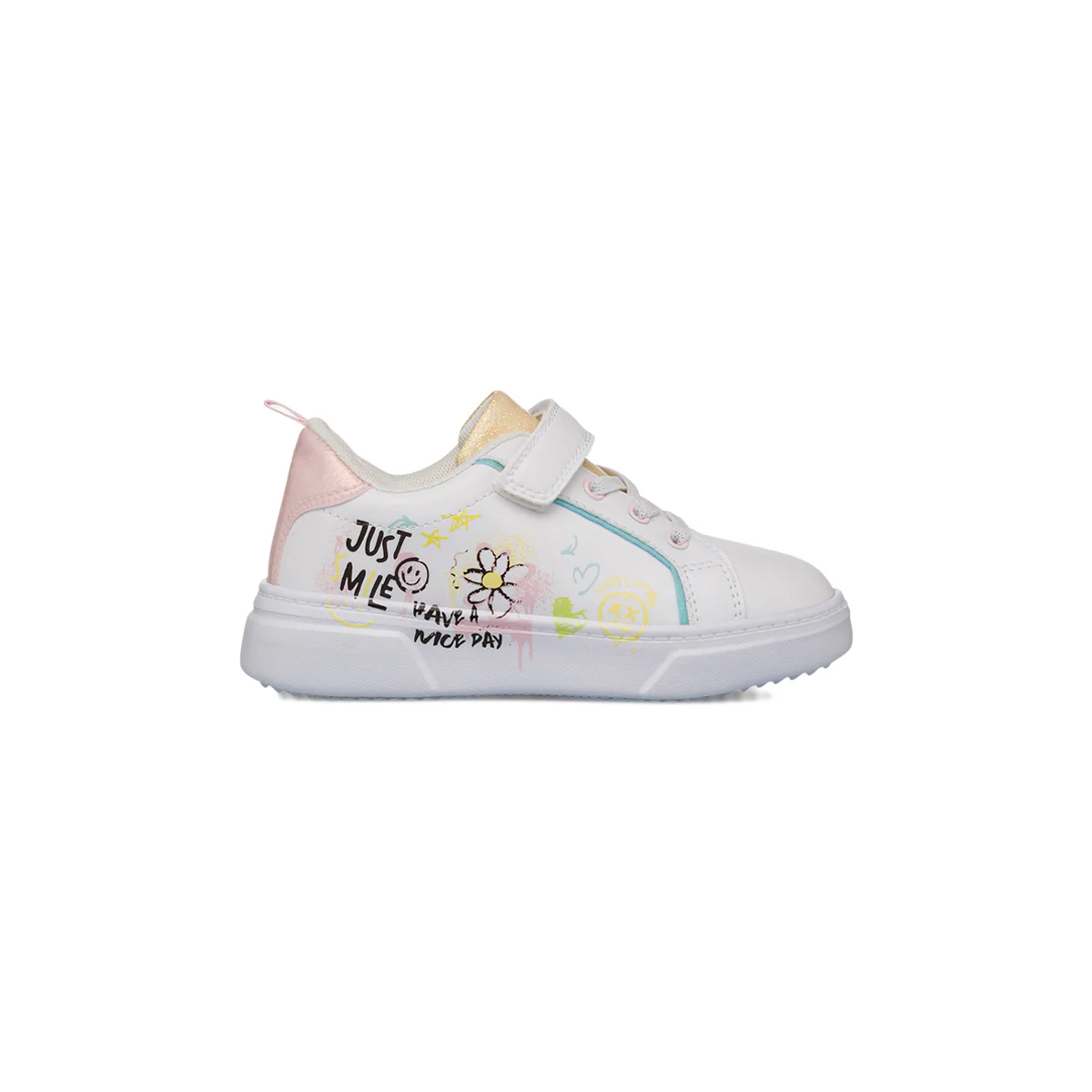 Sneakers Ragazza bianche con stampa colorata Dieci Baci - Image 2