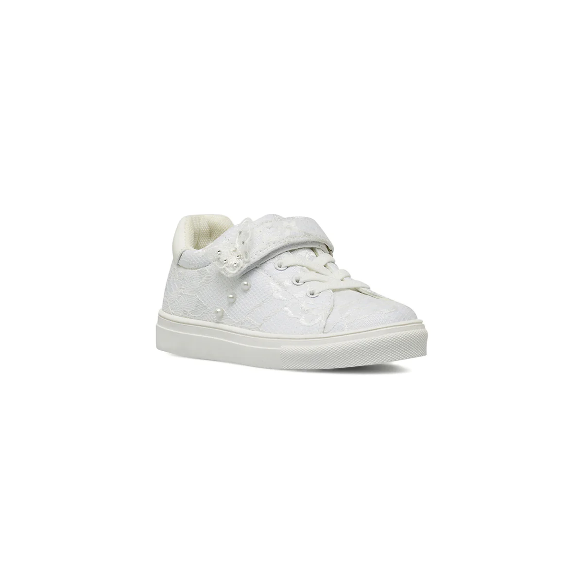 Sneakers bambina bianche Le scarpe di Alice in pizzo e con strappo - Image 2