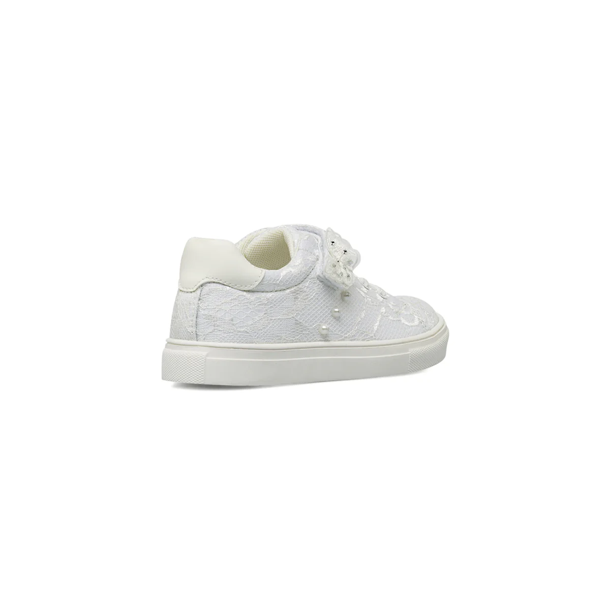 Sneakers bambina bianche Le scarpe di Alice in pizzo e con strappo - Image 3