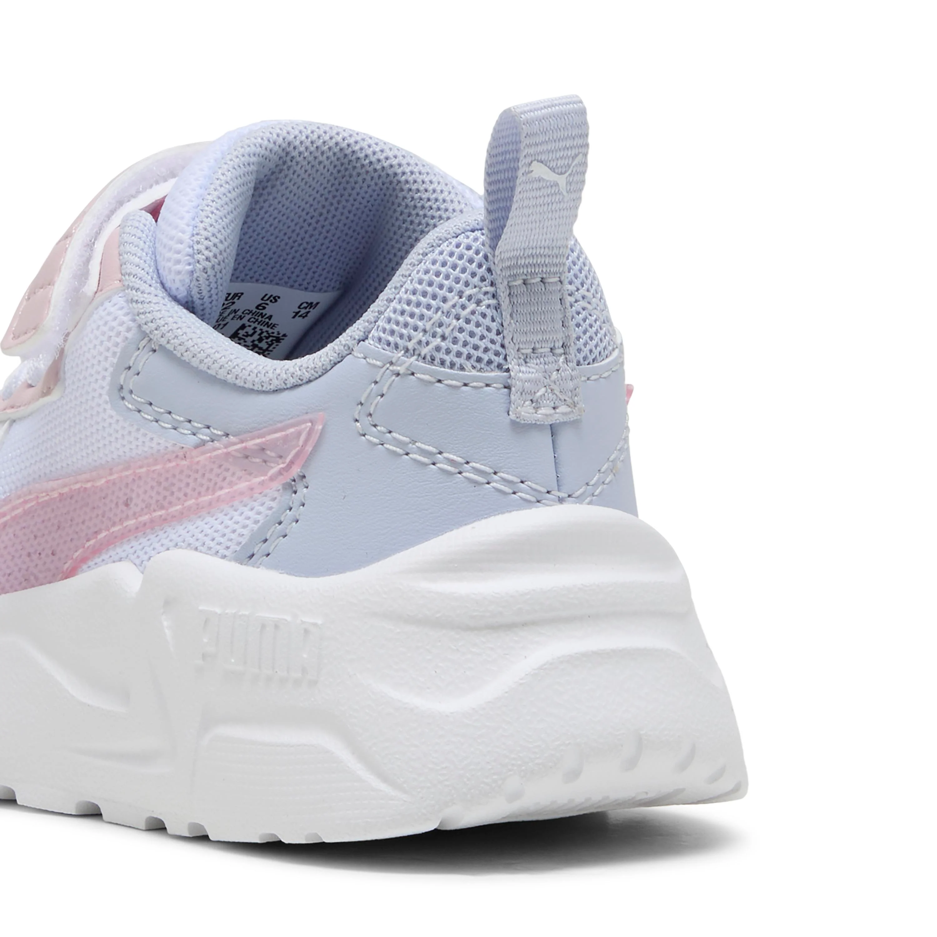Sneakers bambina Bianche Rosa e Azzurre con chiusura in Velcro PUMA X-Ray Speed - Image 6