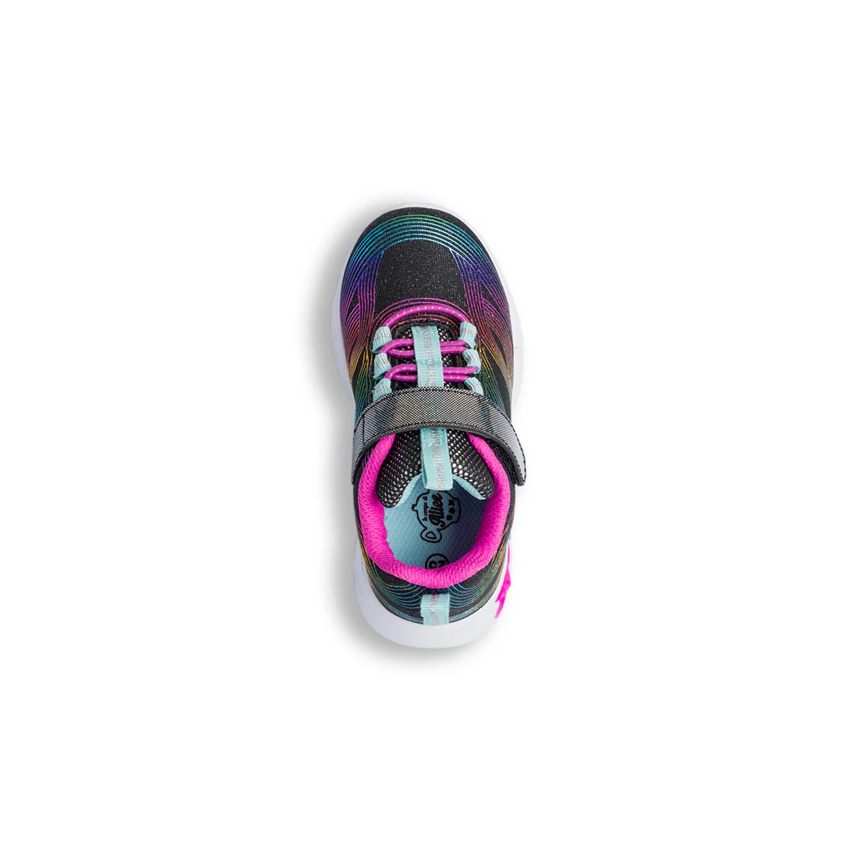 Sneakers Bambina nere con stampe arcobaleno e luci nella suola Le Scarpe di Alice - Image 6