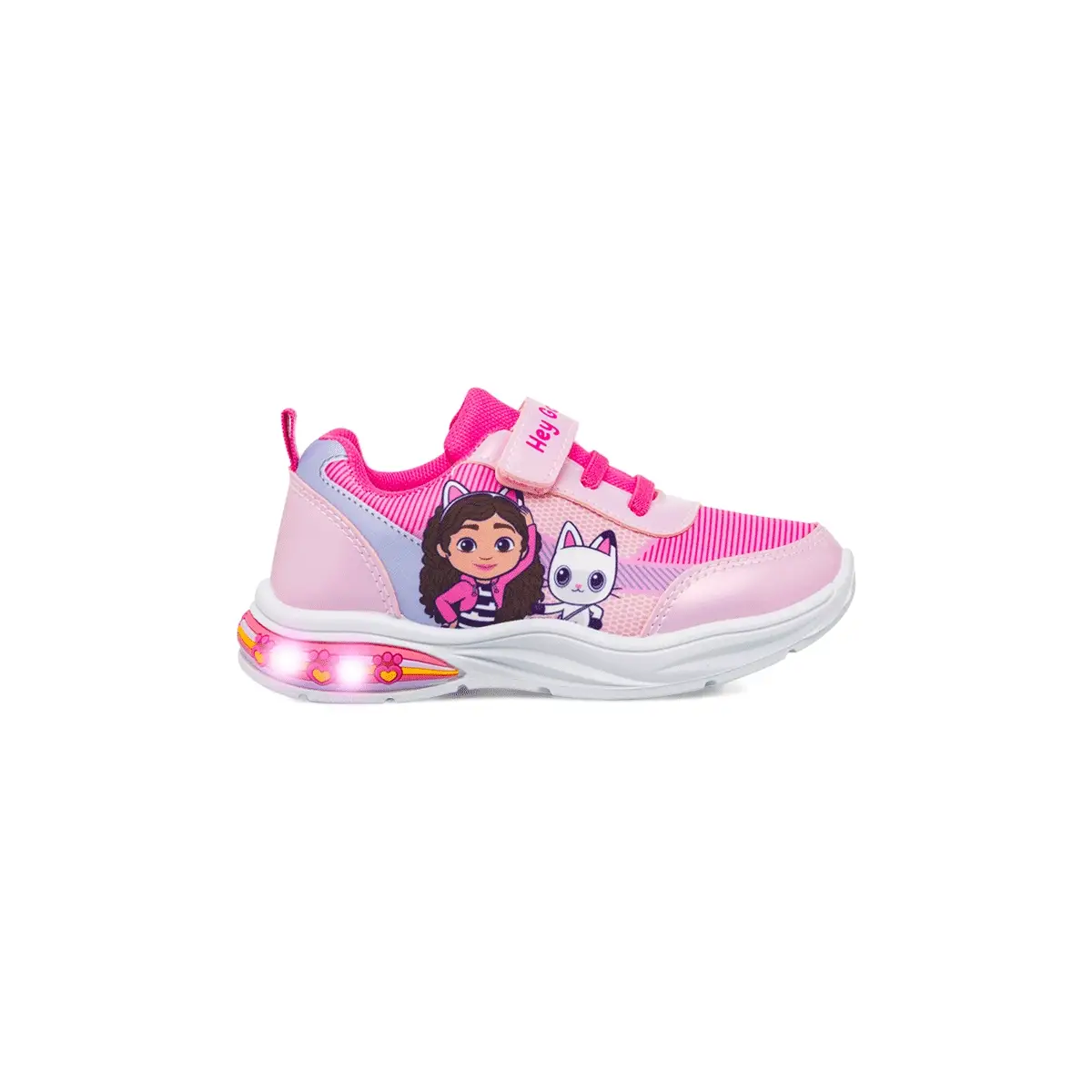 Sneakers bambina primi passi rosa con luci nella suola La Casa delle bambole di Gabby