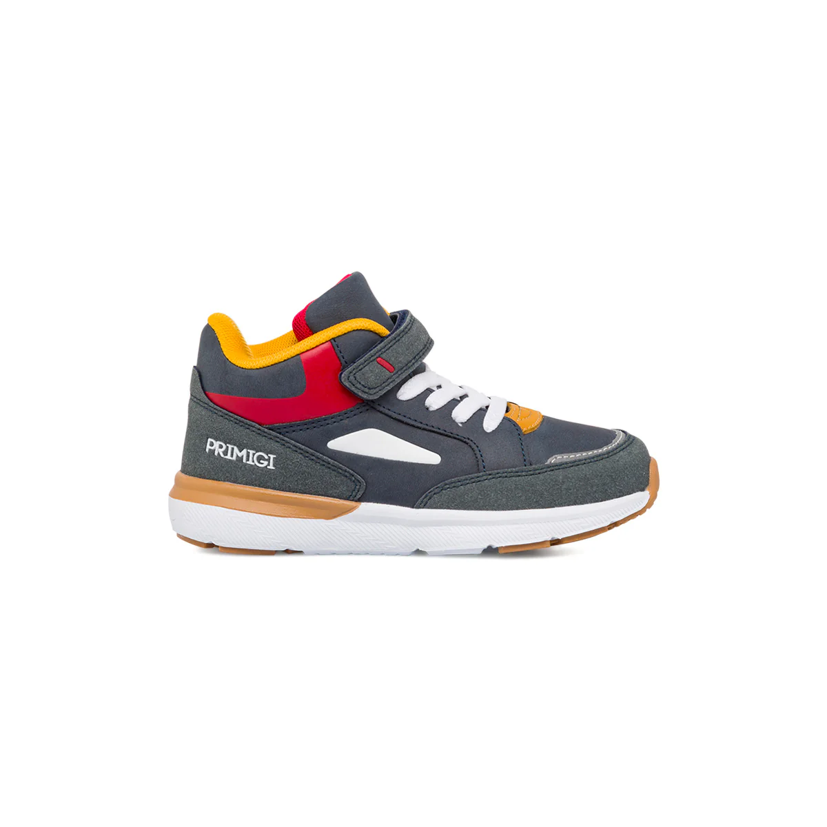 Sneakers bambino blu con dettagli ocra e rossi Primigi