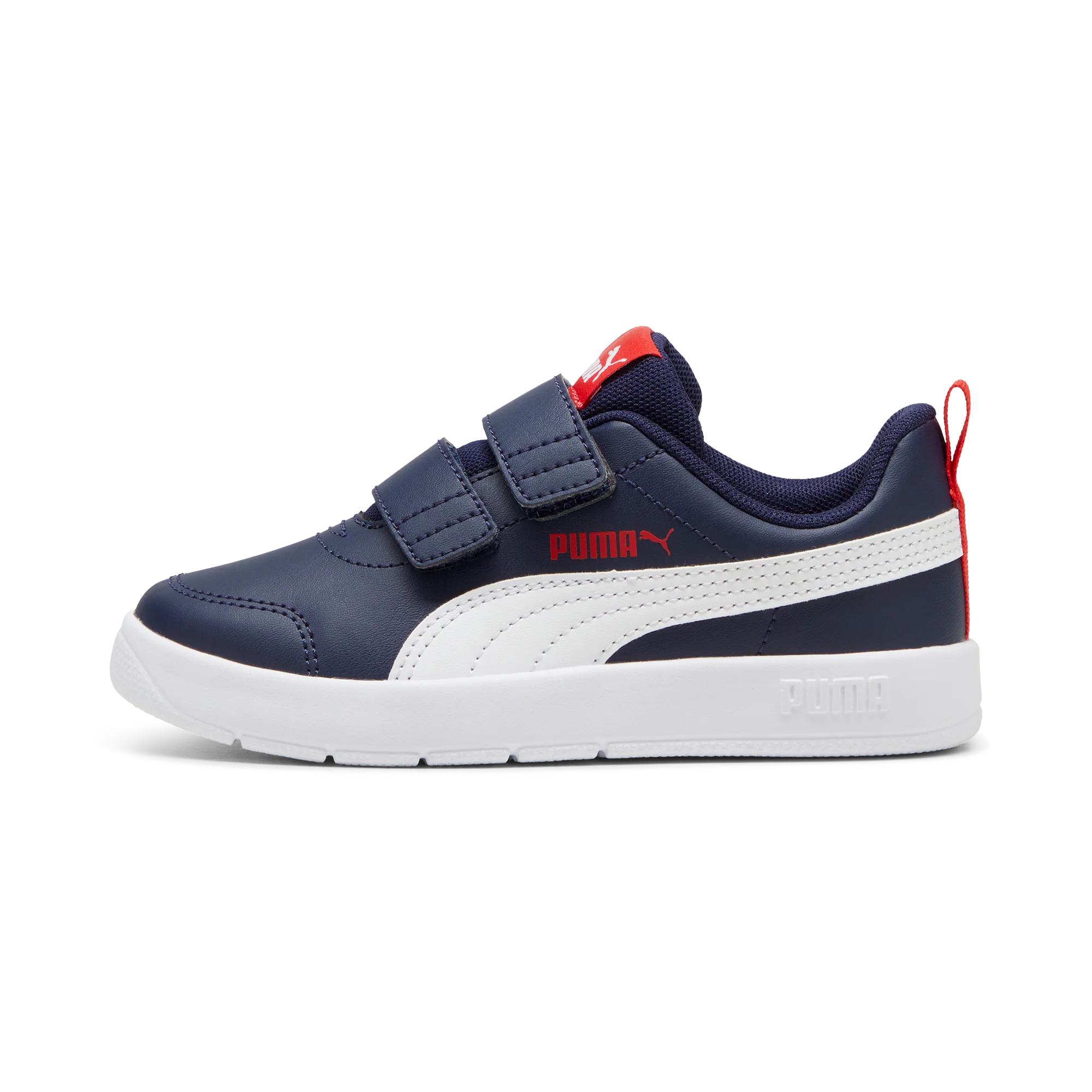 Sneakers bambino blu con dettagli rossi Puma Courtflex v3