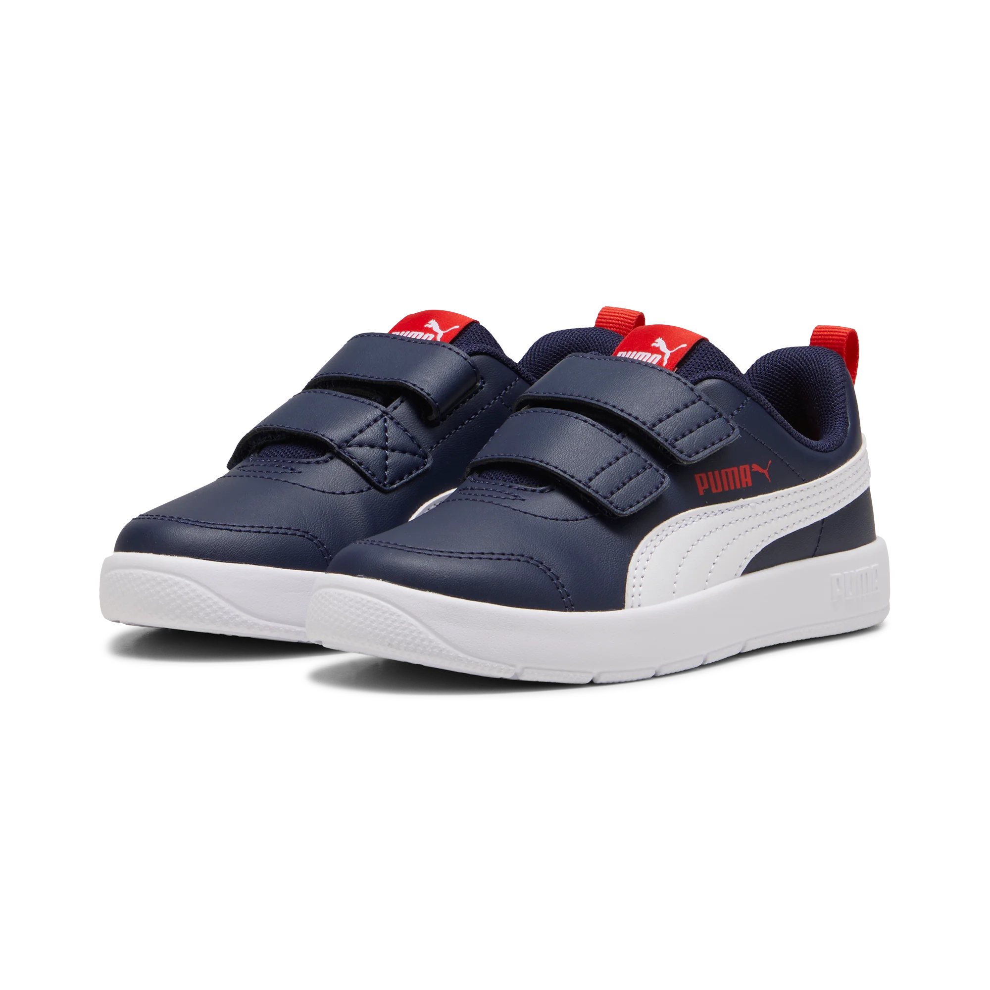 Sneakers bambino blu con dettagli rossi Puma Courtflex v3 - Image 2
