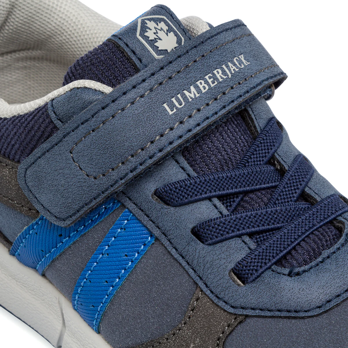 Sneakers bambino blu  e grigie con logo Lumberjack Zazu - Image 4