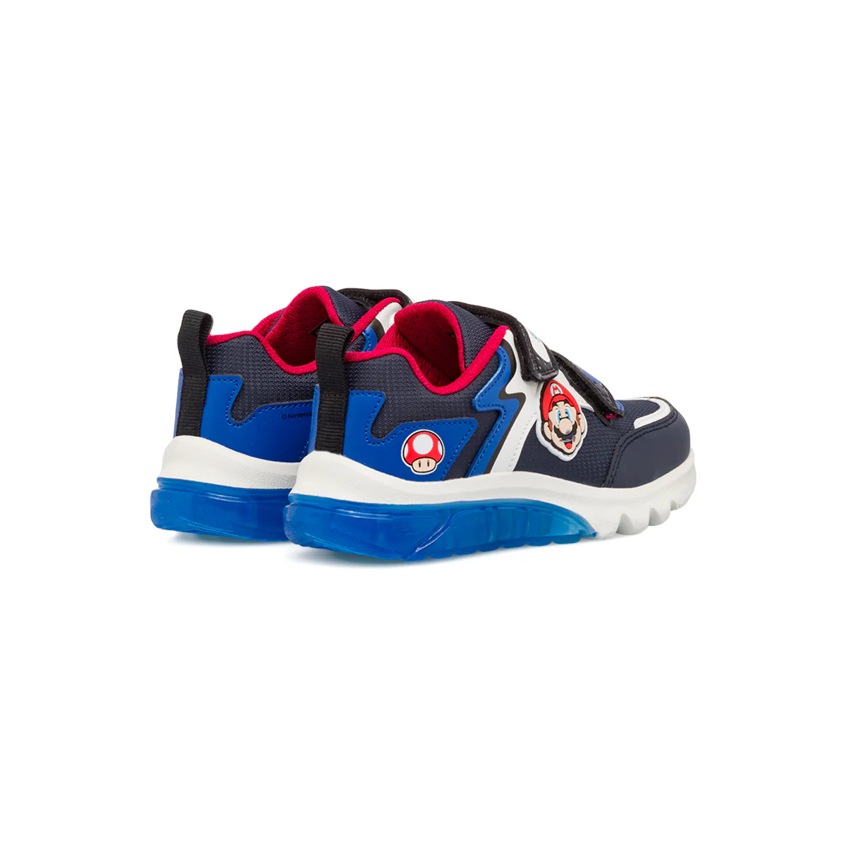 Sneakers bambino blu e nere con luci e logo Super Mario Geox - Image 3