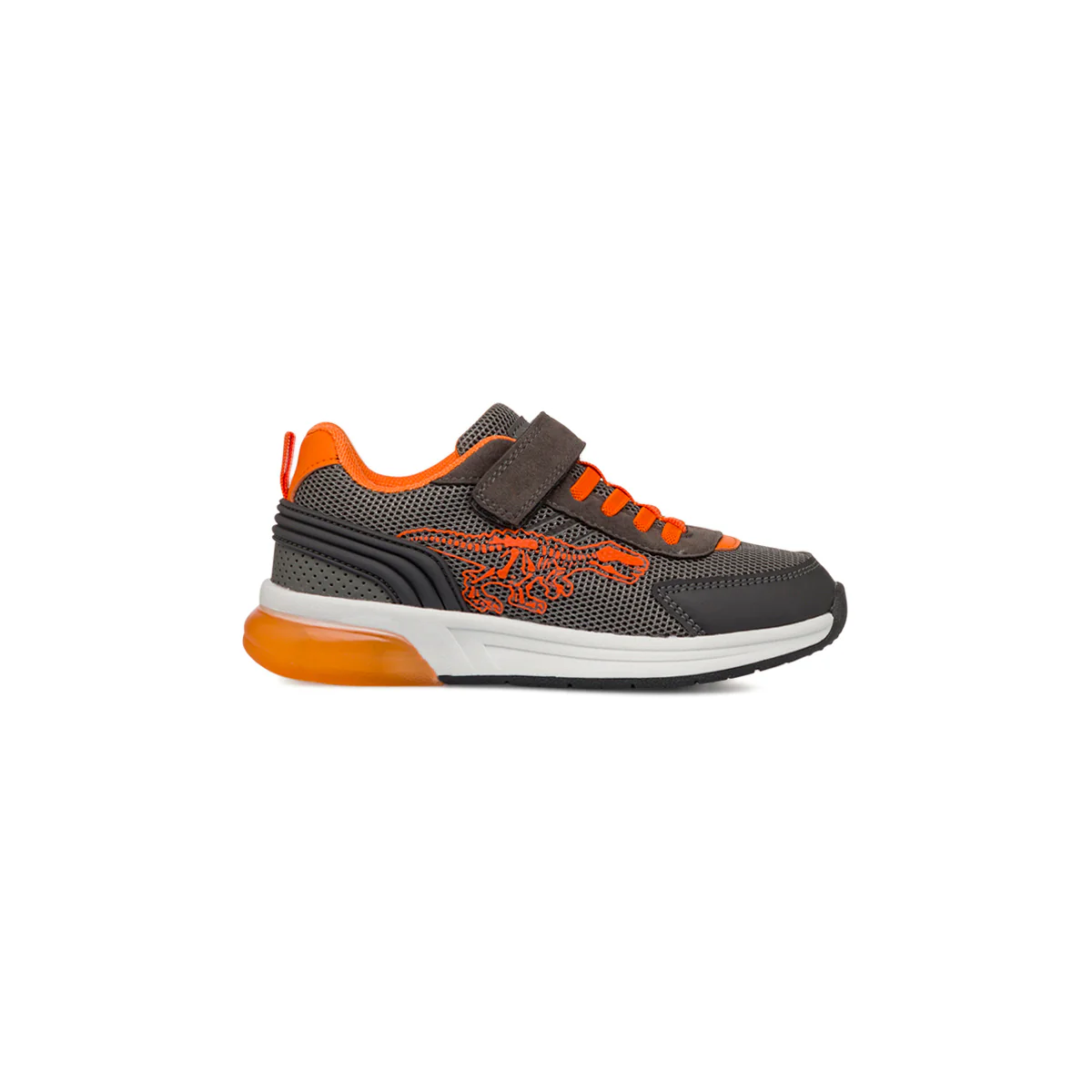 Sneakers Bambino grigie e arancioni con luci nella suola Birilli&Monelli - Image 2