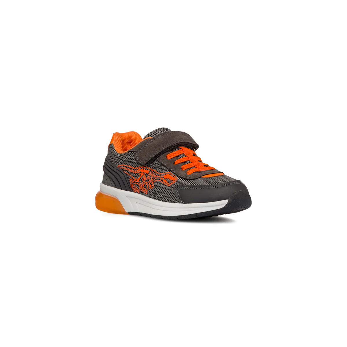 Sneakers Bambino grigie e arancioni con luci nella suola Birilli&Monelli - Image 3