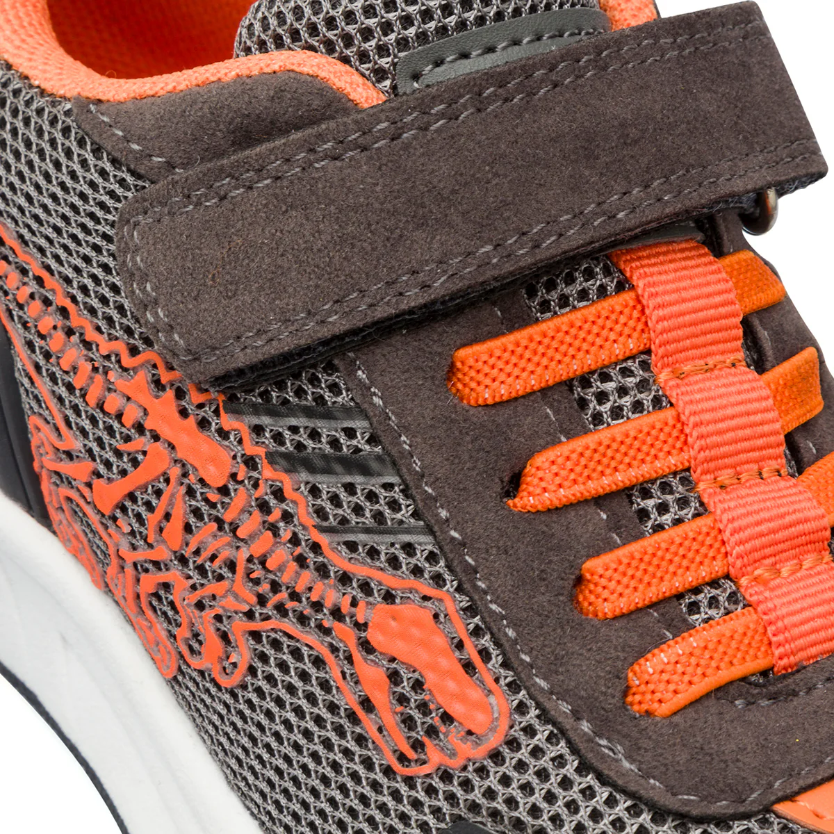 Sneakers Bambino grigie e arancioni con luci nella suola Birilli&Monelli - Image 4