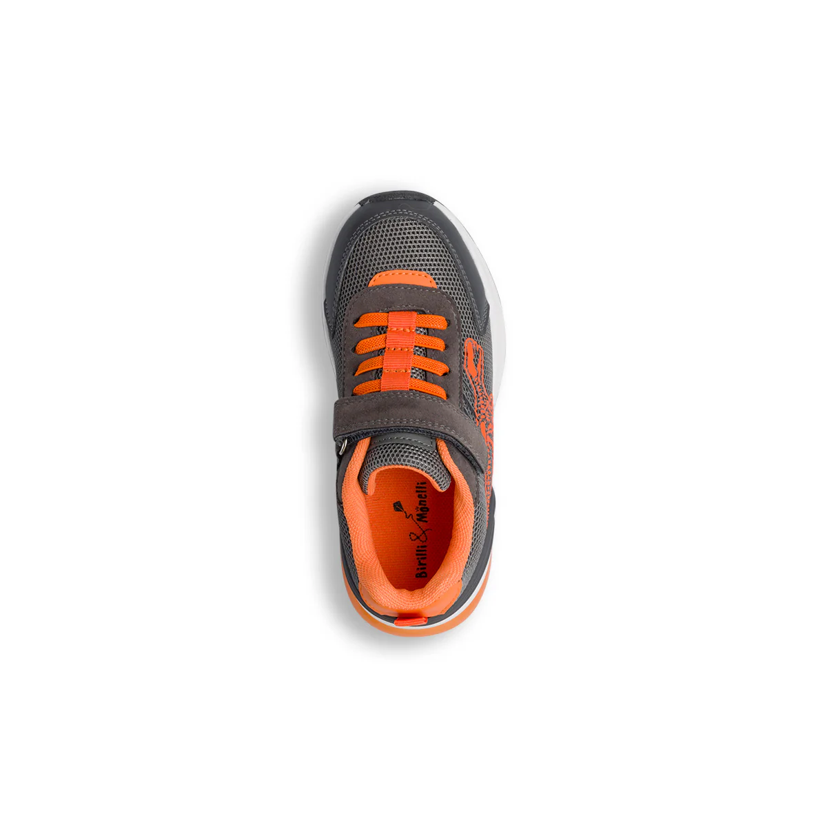 Sneakers Bambino grigie e arancioni con luci nella suola Birilli&Monelli - Image 5