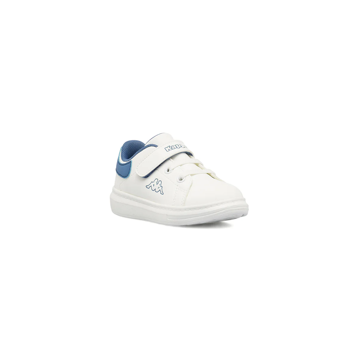 Sneakers bambino Kappa bianche con dettagli blu e chiusura a velcro - Image 2