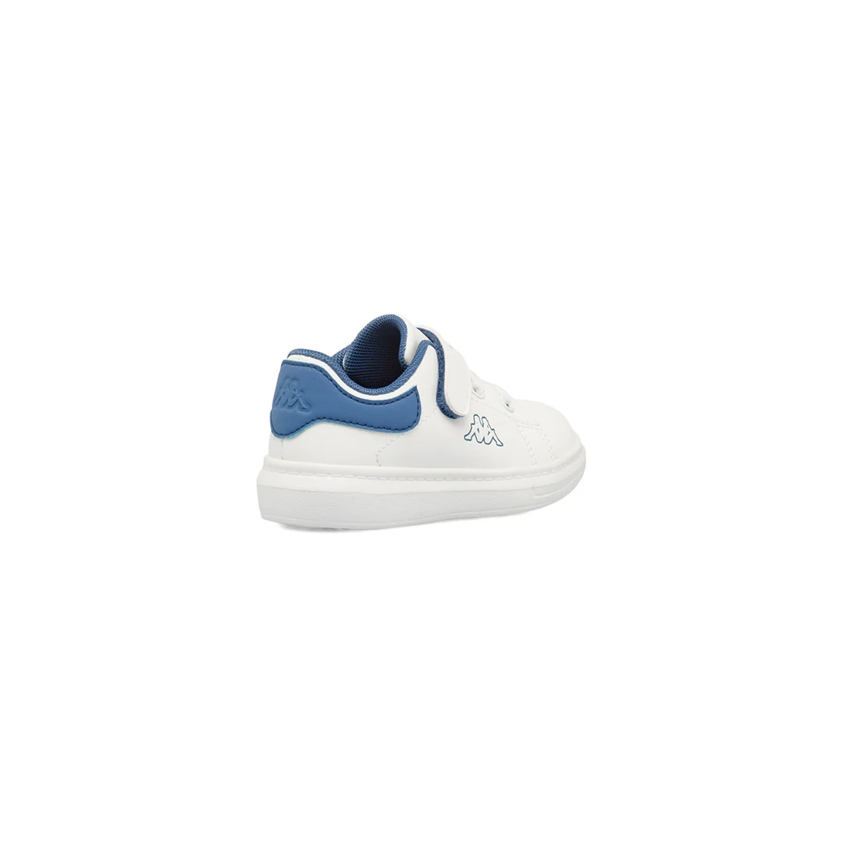 Sneakers bambino Kappa bianche con dettagli blu e chiusura a velcro - Image 3