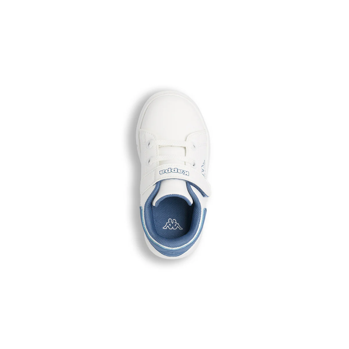 Sneakers bambino Kappa bianche con dettagli blu e chiusura a velcro - Image 6