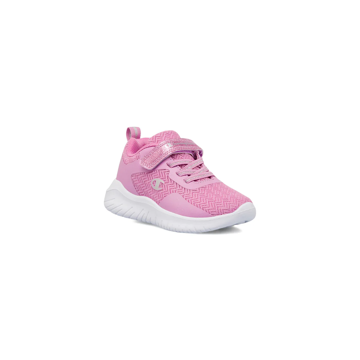 Sneakers da bambina primi passi rosa con glitter e logo Champion Softy Evolve - Image 2