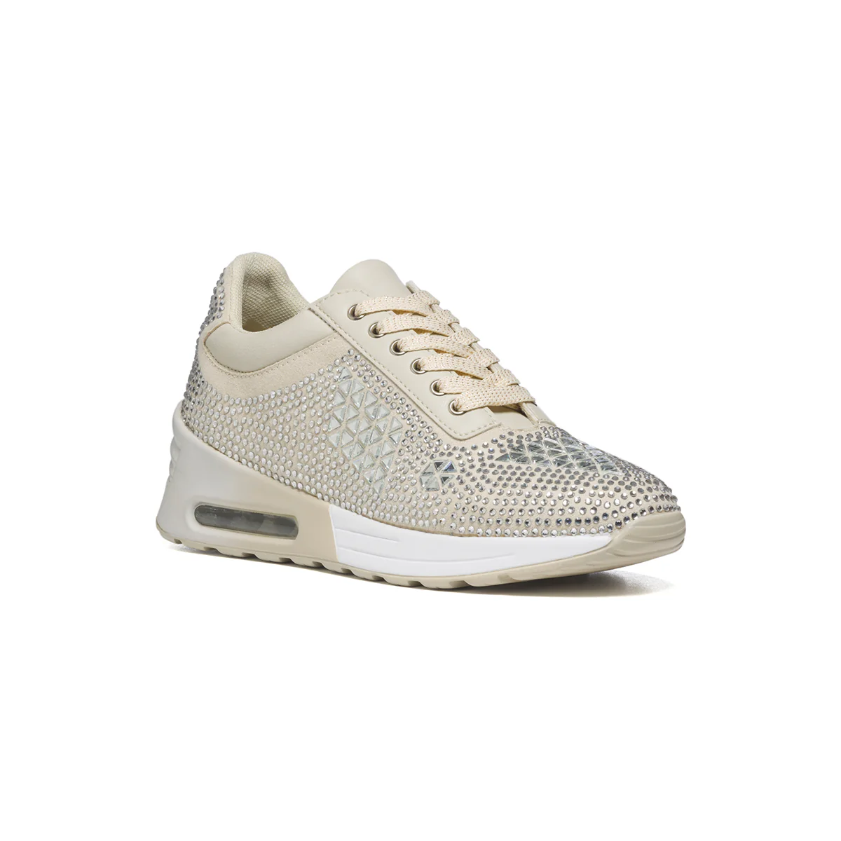 Sneakers beige con suola ad aria e applicazione di strass Swish Jeans - Image 2