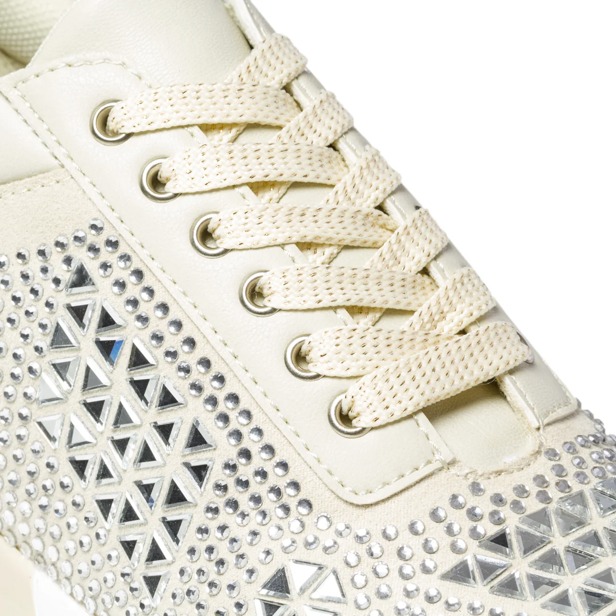 Sneakers beige con suola ad aria e applicazione di strass Swish Jeans - Image 6