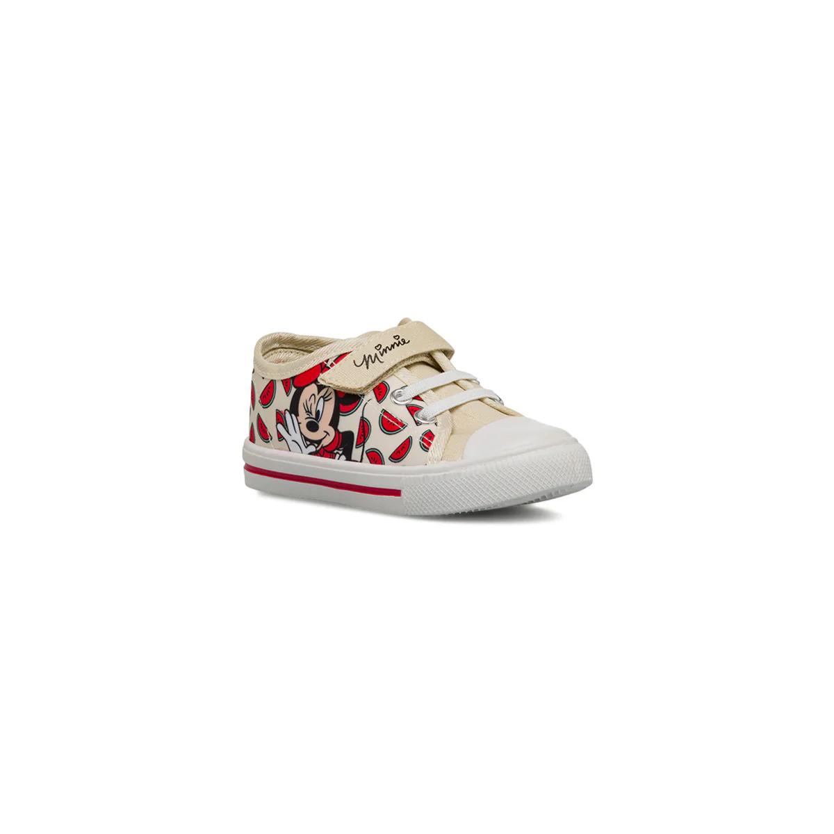 Sneakers Beige da Bambina con Strappo e stampa logo Minnie - Image 2