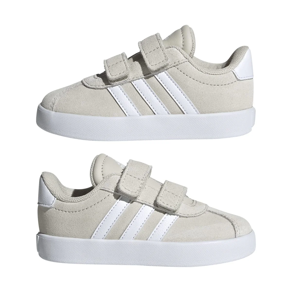 Sneakers beige da bambino e bambina effetto scamosciato adidas VL Court 3.0 - Image 2
