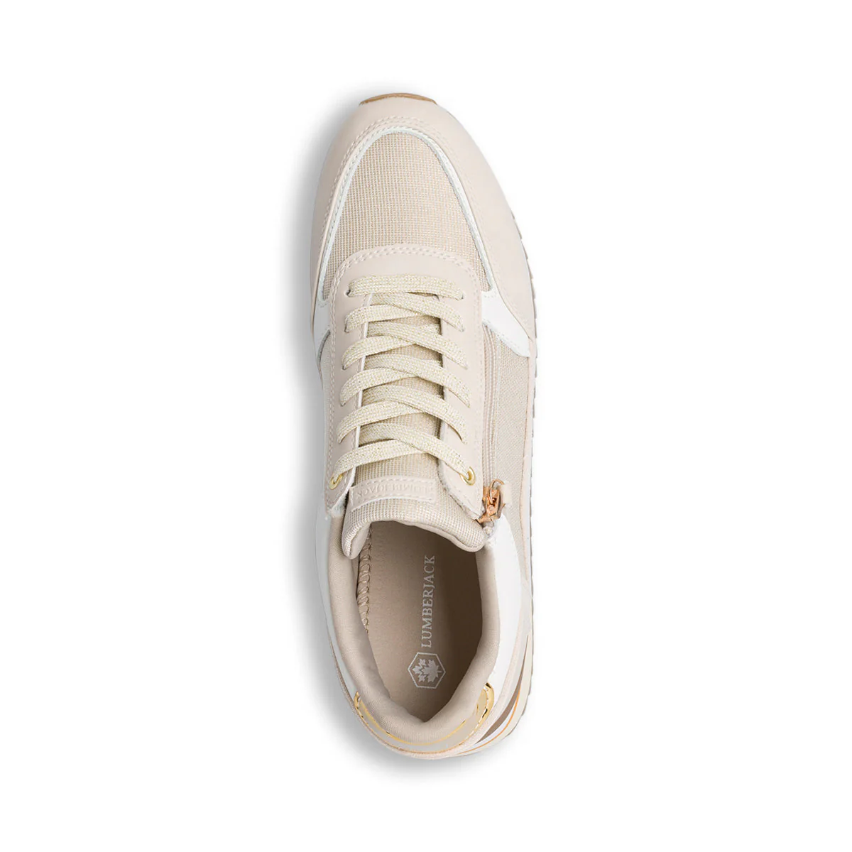 Sneakers beige da donna con borchiette e suola a zeppa Lumberjack Cecilia - Image 5