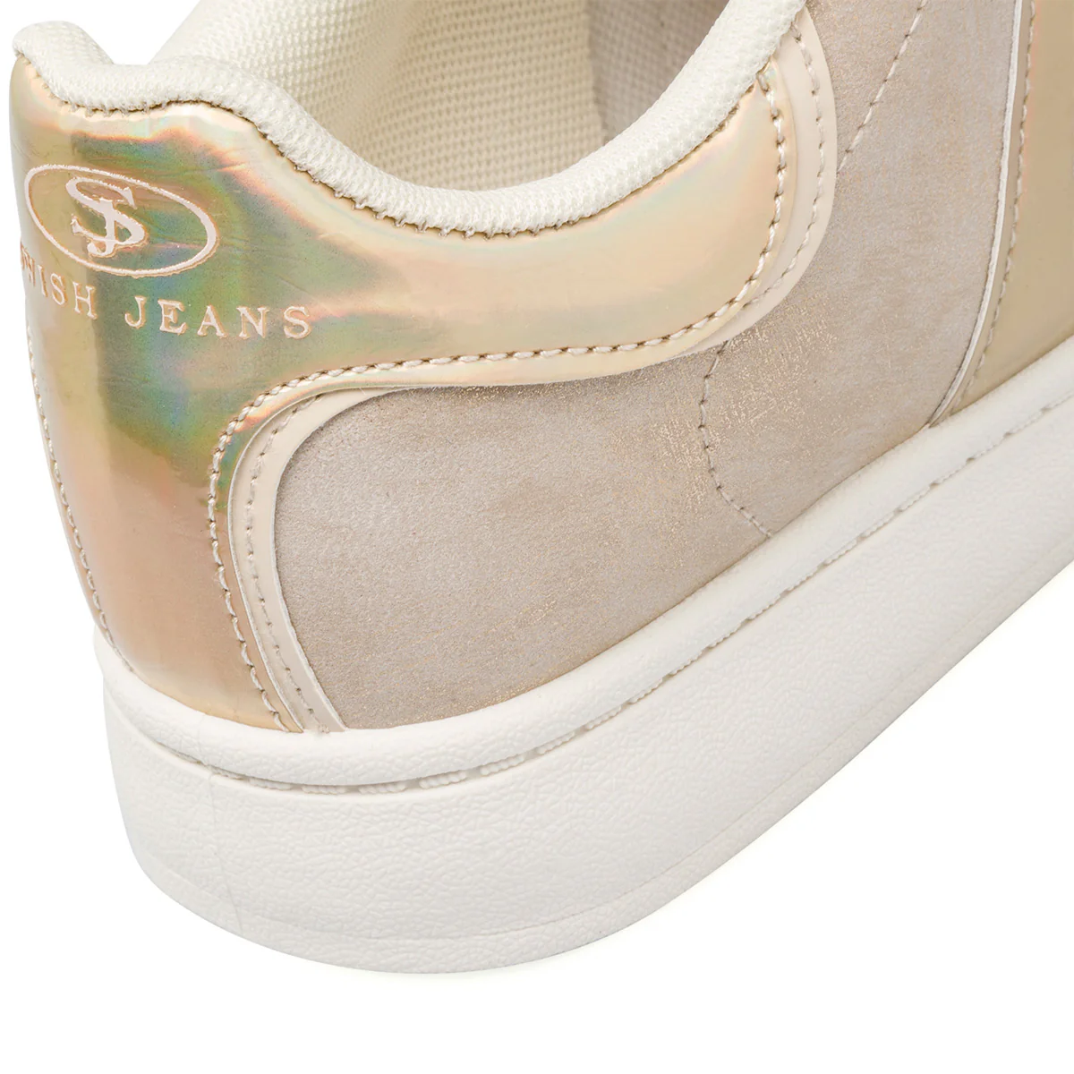 Sneakers beige da donna con dettagli effetto laminato Swish Jeans - Image 7