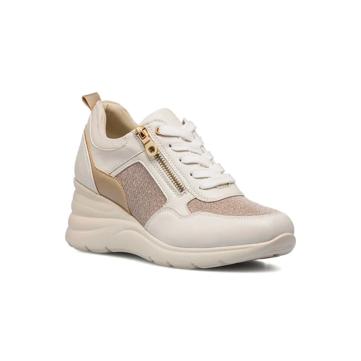 Sneakers beige da donna con dettagli glitterati Lora Ferres - Image 2
