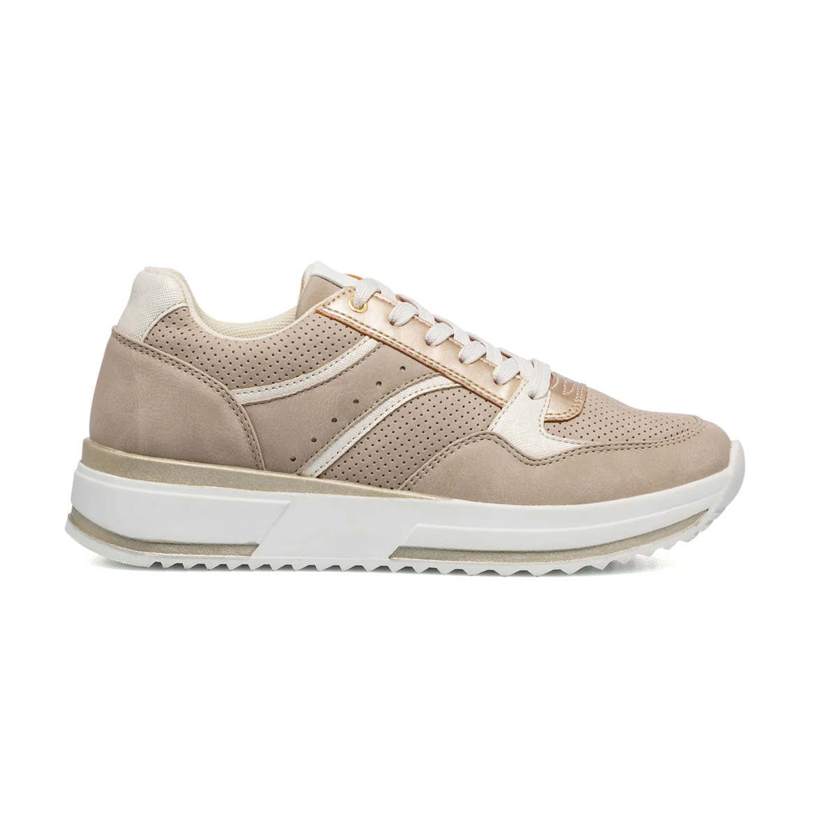 Sneakers beige da donna con dettaglio oro Lora Ferres