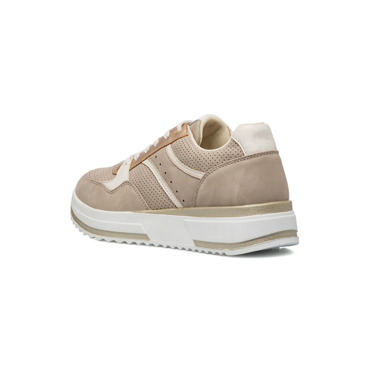 Sneakers beige da donna con dettaglio oro Lora Ferres - Image 3
