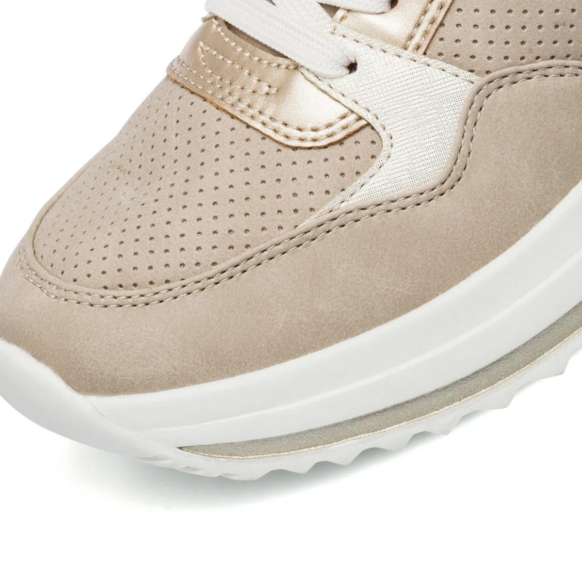 Sneakers beige da donna con dettaglio oro Lora Ferres - Image 5