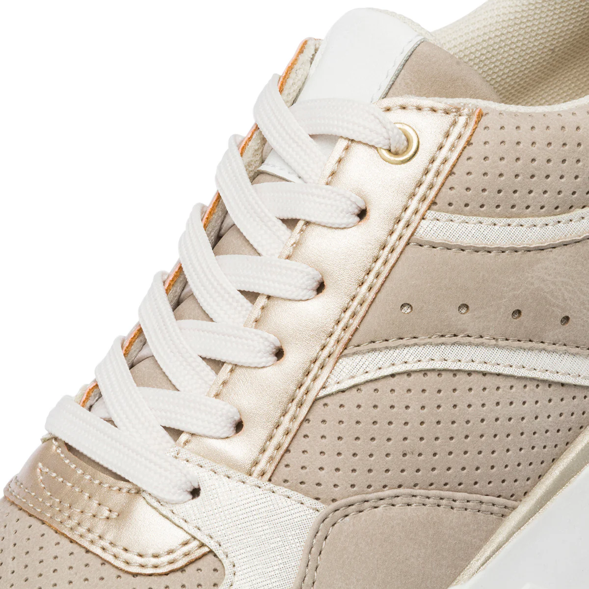 Sneakers beige da donna con dettaglio oro Lora Ferres - Image 6