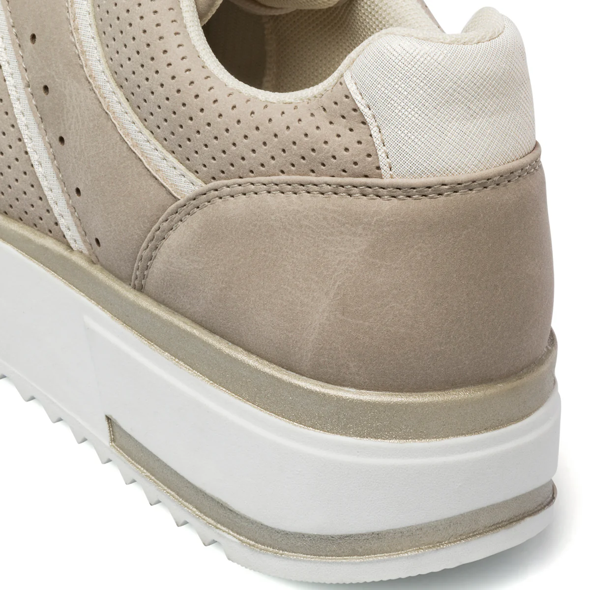 Sneakers beige da donna con dettaglio oro Lora Ferres - Image 7
