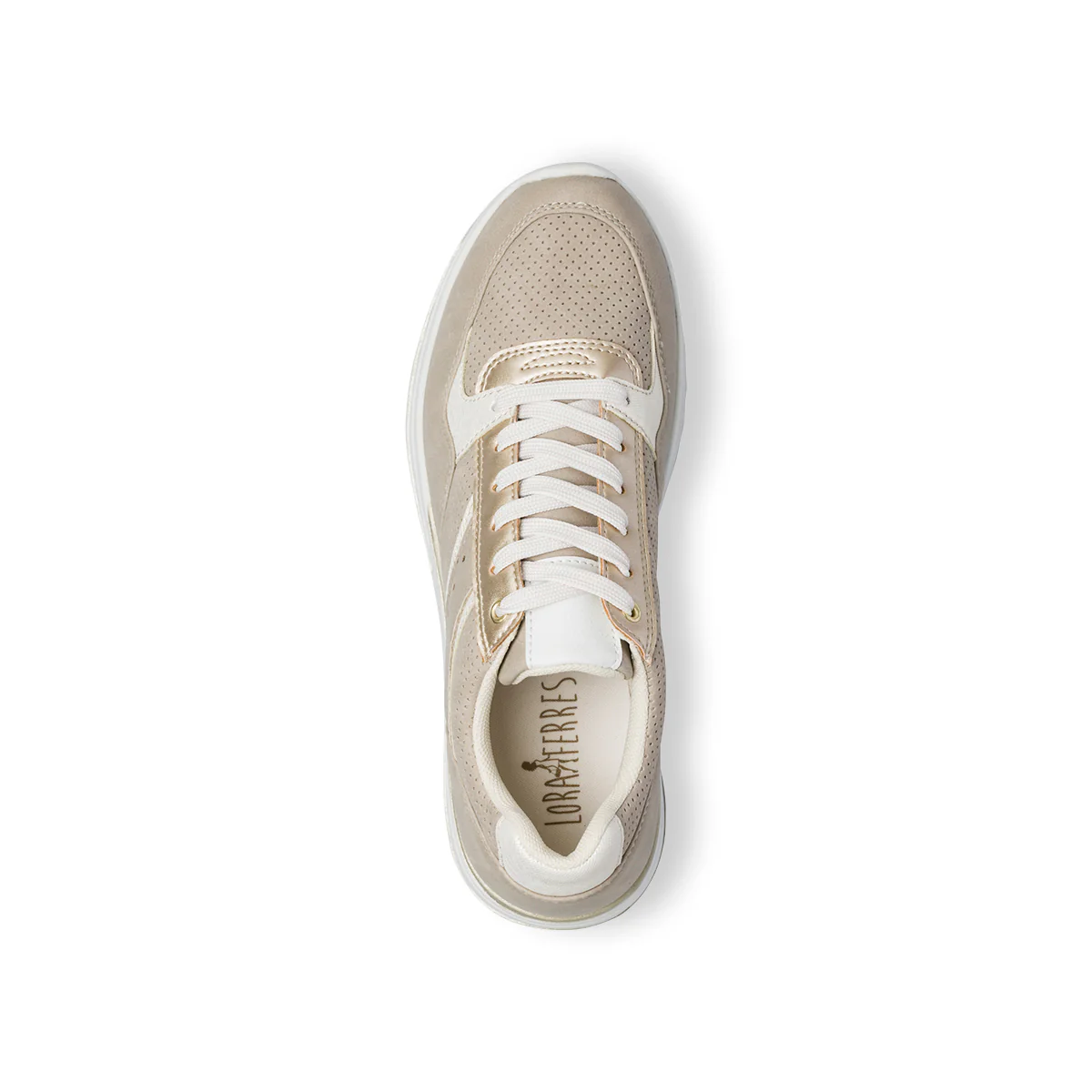 Sneakers beige da donna con dettaglio oro Lora Ferres - Image 8