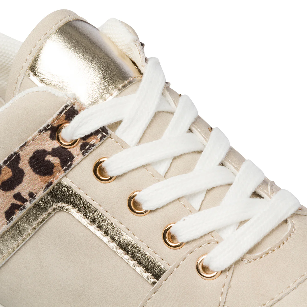 Sneakers beige da donna con maxi-suola e dettagli animalier Lora Ferres - Image 6
